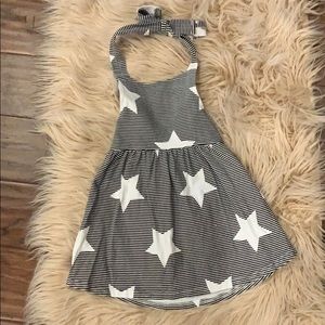 Navy Stars and Stripes Backless Halter Dress